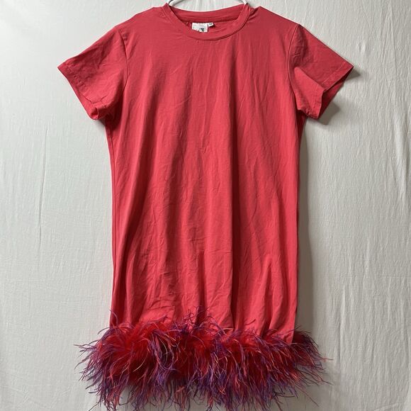 QUEEN OF SPARKLES Pink Short Sleeve Mini Dress - Picture 1 of 10